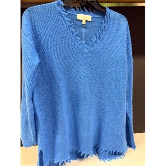 Cashmere  V Neck Soft Sweater Sz Small Blue Old Money - Picture 6 of 12